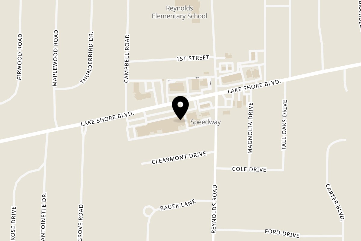 Map showing the location of Longo's Pizza Lakeshore on 7314 Lakeshore Blvd in Mentor